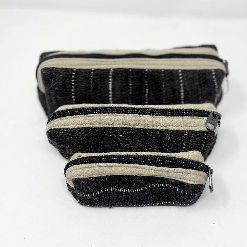 Himalayan Brown Natural Hemp Bags 3 Nestle Pouches w/Zippers